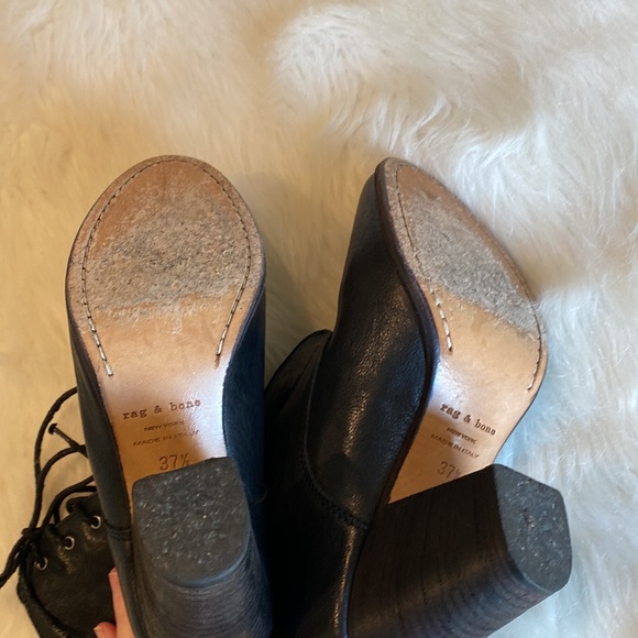 RAG & BONE Deacon Lace Up Black Leather Boot - Picture 9 of 11